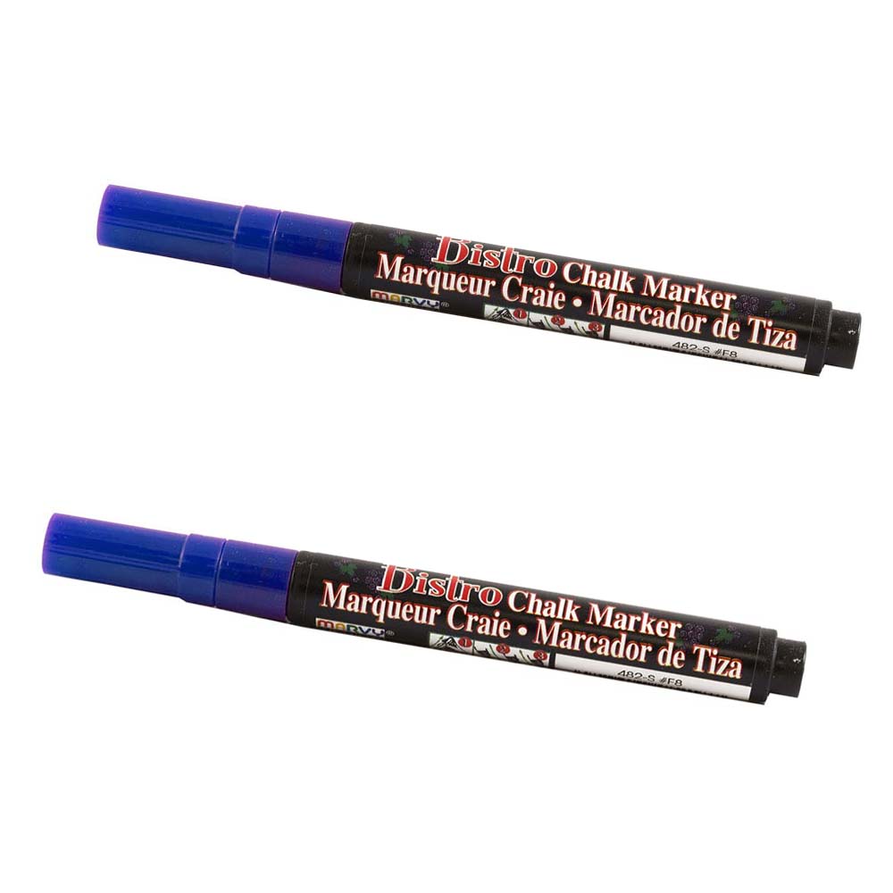 Marvy Uchida Fine Point Chalk Markers, Blue, 2/Pack